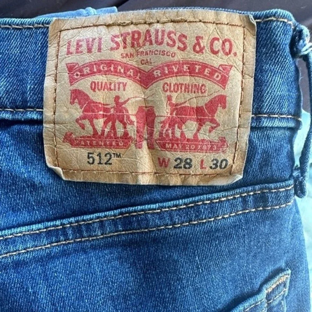 Levi's 512 Men's Slim Tapered Leg Fit Dark Wash Denim Jeans W28 L30